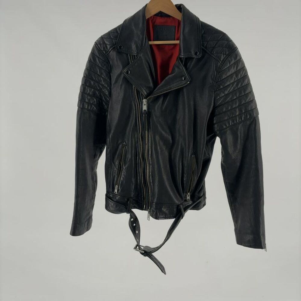 All Saints Black Leather Biker Jacket